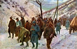 Primera Guerra Mundial: Prisioneros serbios heridos de Unbekannter Künstler