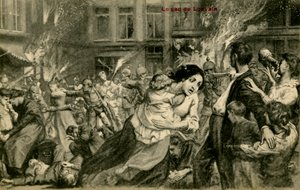 Primera Guerra Mundial: Destrucción de Lovaina por los alemanes de Unbekannter Künstler