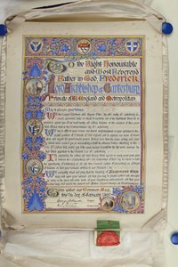 Discurso escrito de bienvenida al Arzobispo Frederick Temple de Alec Hunter