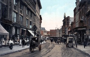 Yonkers, Nueva York - North Broadway Street en la ciudad al norte del Bronx, Nueva York, principios del siglo XX (tarjeta postal) de Unbekannter Künstler