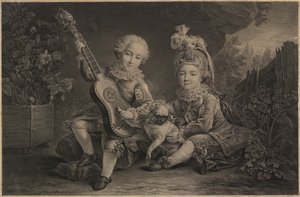 Niños jugando, París, c.1775 (grabado)