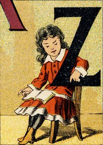 Z - Grabado extraído de ABCD de las niñas. Pellerin & Cie, impresor-editor, Epinal, circa 1890. Serie A. Dimensiones: 19 x 13,5 cm de Unbekannt