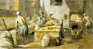 akery : el panadero en bakehouse de Unbekannter Künstler