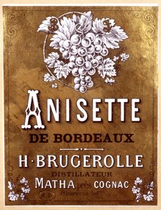 etiqueta de botella de Anisette de Bordeaux, finales del siglo XIX de Unbekannter Künstler