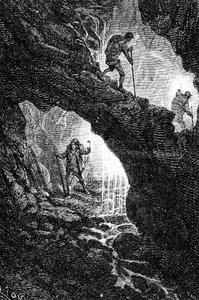 facsímil de la novela "Viaje al centro de la Tierra" de Julio Verne (grabado) de Unbekannter Künstler