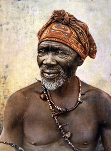 Retrato de un médico zulú, finales del siglo XIX (impresión fotográfica) de Unbekannter Künstler