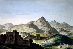 la gran muralla china, c. 1820 (grabado)