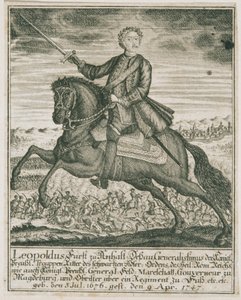 El comandante del ejército prusiano Leopoldo I. Príncipe de Anhalt-Dessau