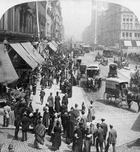 Escena de una calle en Chicago, Illinois, EE.UU., 1896