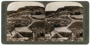 Antigua ciudad real de Samaria, donde Felipe predicó a Cristo, mirando al oeste, Palestina, 1900