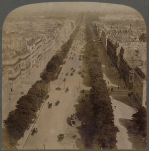 Campos Elíseos - del Arco del Triunfo a la Plaza de la Concordia - París, Francia, 1900