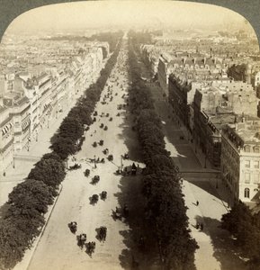 Campos Elíseos desde el Arco de Triunfo, París, Francia, siglo XIX