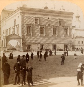 Famosa Escalera Roja y antiguo Palacio, Moscú, Rusia, 1900