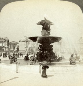 Fuente, Place de la Concorde, París, Francia de Underwood and Underwood