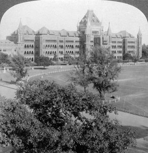 Tribunal Superior y extremo norte de Rotten Row, Bombay, India de Underwood and Underwood