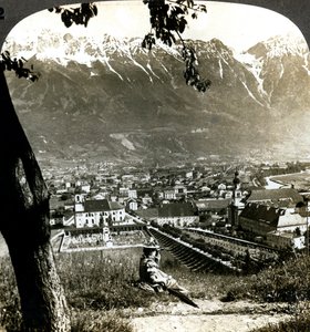Innsbruck y los Alpes Bávaros, Tirol, Austria de Underwood and Underwood