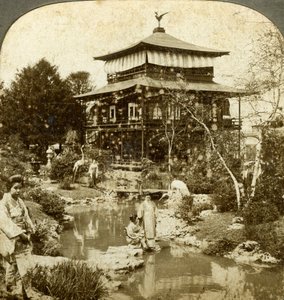 Jardín japonés en la Feria Mundial, St. Louis, Missouri, EE.UU., 1904 de Underwood and Underwood
