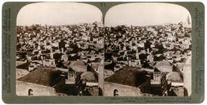 Jerusalén, vista desde la muralla norte, Palestina, 1897 de Underwood and Underwood
