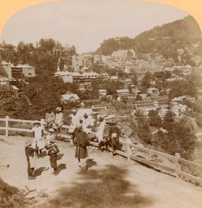 Simla, el hermoso resort de montaña del Himalaya, India, 1902 de Underwood and Underwood