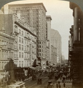 Rascacielos, Randolph Street, Chicago, Illinois, EE.UU., finales del siglo XIX de Underwood and Underwood