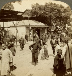 Escena de calle, Cantón, China de Underwood and Underwood