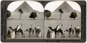 La Gran Pirámide de Giza, Egipto, 1905 de Underwood and Underwood