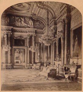 La espléndida sala azul de la Reina, Palacio de Buckingham, Londres, Inglaterra, 1900 de Underwood and Underwood