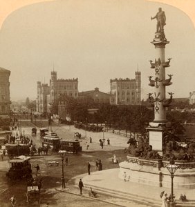 El Monumento Tegetthoff, en el Prater-Stern, Viena, Austria, 1898 de Underwood and Underwood