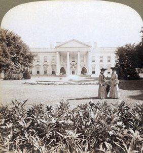 La Casa Blanca, la residencia histórica del Jefe de la Nación - frente norte-Washington, D.C., 1908 de Underwood and Underwood