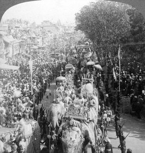 El gran desfile Durbar, Delhi, India, 1903 de Underwood and Underwood