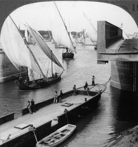 El gran puente del Nilo, El Cairo, Egipto, 1905 de Underwood and Underwood