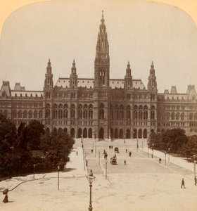 El gran Rathaus, Viena, Austria Torre de 320 pies de altura, 1899 de Underwood and Underwood