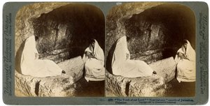 La tumba de Jesús, fuera de Jerusalén, Palestina, 1897 de Underwood and Underwood