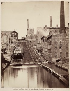 Inclinación en el Canal Morris y Essex, Newark, Nueva Jersey, c. 1870 de Unidentified Photographer.