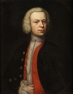 Retrato de medio cuerpo de un caballero con peluca de Unidentified painter label QS