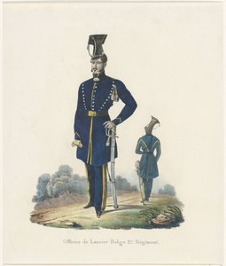 Cordón belga, 1830 Oficial del 2º Regimiento de Lanceros Belgas (título sobre el objeto) de Unknown
