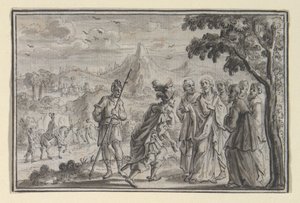 Centurión suplicando a Cristo (?) (Lucas 7, Mt 8), una de las cuatro escenas de la vida de Cristo de Unknown