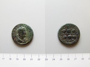 Moneda de Valeriano, Emperador de Roma; Galieno, emperador de Roma de Anazarbus de Unknown
