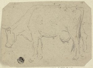 Vaca pastando (recto); Cabeza de un animal (verso) de Unknown