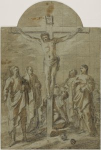 Crucifixión con santos de Unknown