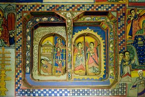 Iglesia Debre Sina Maryam, Gorgora, Lago Tana, Etiopía, África de Unknown