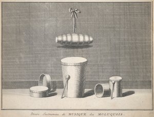Varios instrumentos musicales de las Molucas de Unknown