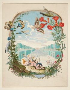 Escena de hadas con colibríes y hadas. de Unknown
