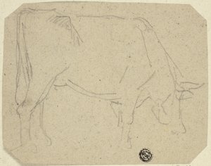 Vaca Pastando (Girado a la Derecha) (recto); Cuartos Traseros de un Caballo (verso) de Unknown