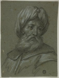 Cabeza de un anciano con turbante y barba de Unknown