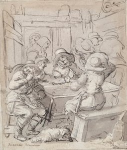 Feliz Navidad (anverso); Mujer y soldado sentados a la mesa (verso)