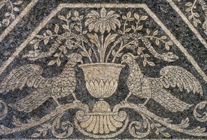 Mosaico y decoraciones murales, Ninfeo en Villa Litta Visconti Borromeo Arese, Lainate, Lombardía, Italia