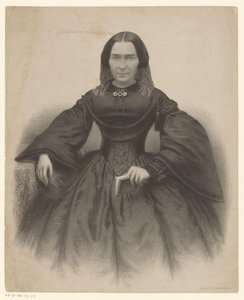 Retrato de una mujer desconocida con un vestido negro. de Unknown