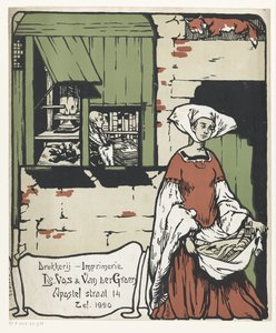Publicidad para la imprenta De Vos & Van der Groen en Amberes de Unknown