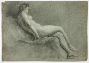 Desnudo Académico Femenino Reclinado de Unknown